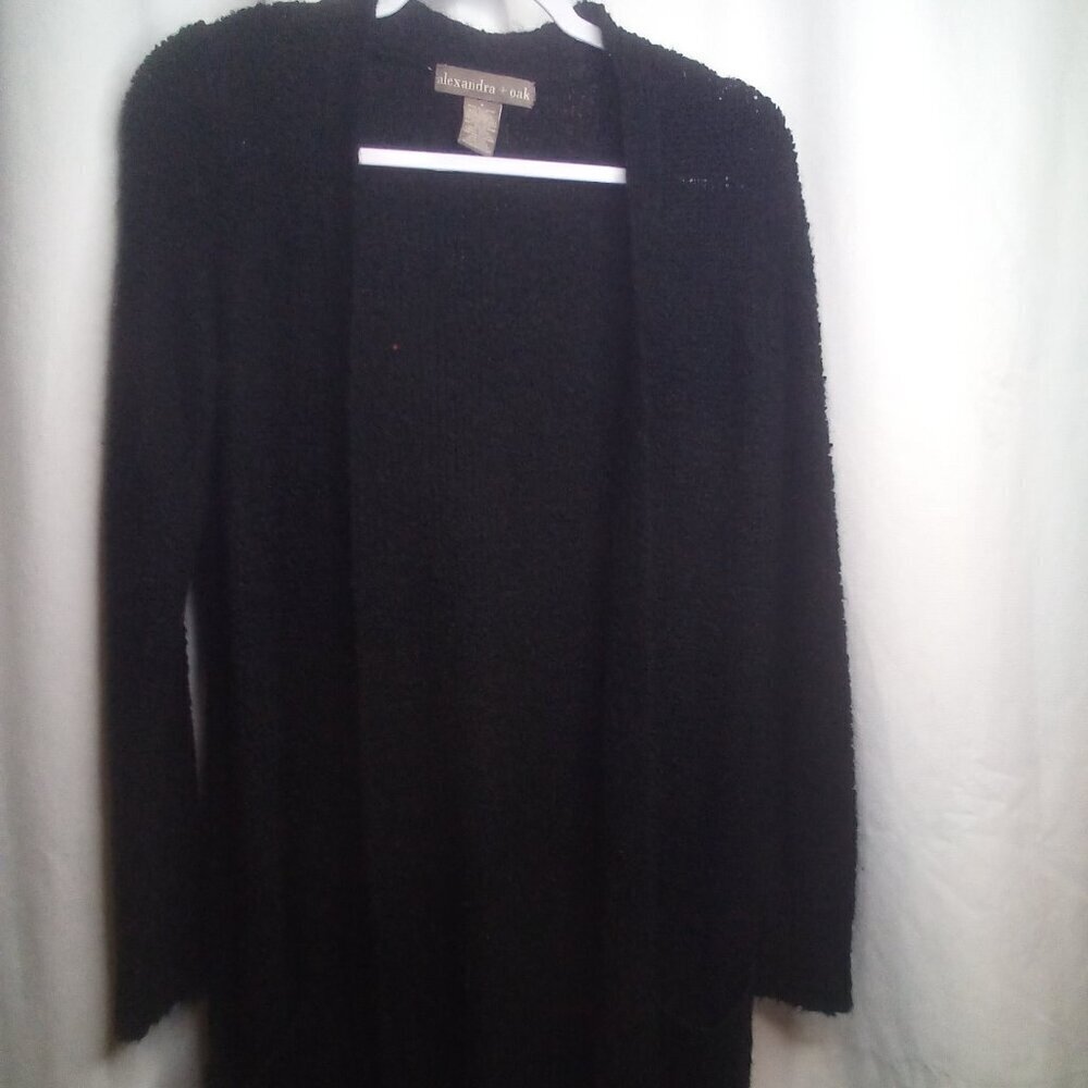 Alexandra & Oak Cardigan Sweater S Women Long Sleeve Open Front Black